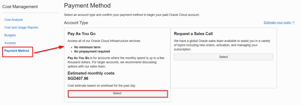 PAY AS YOU GO OPTION