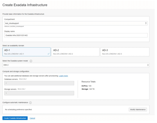 Provision Exadata