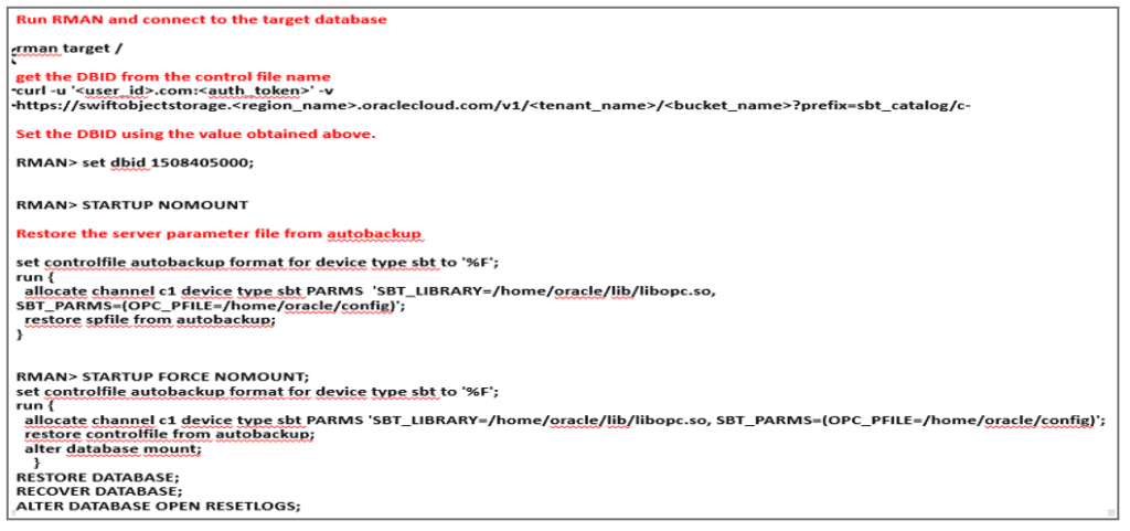 Recovery using RMAN