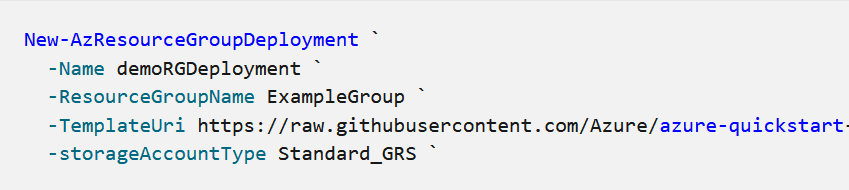 Arm Template for Resourcegroup