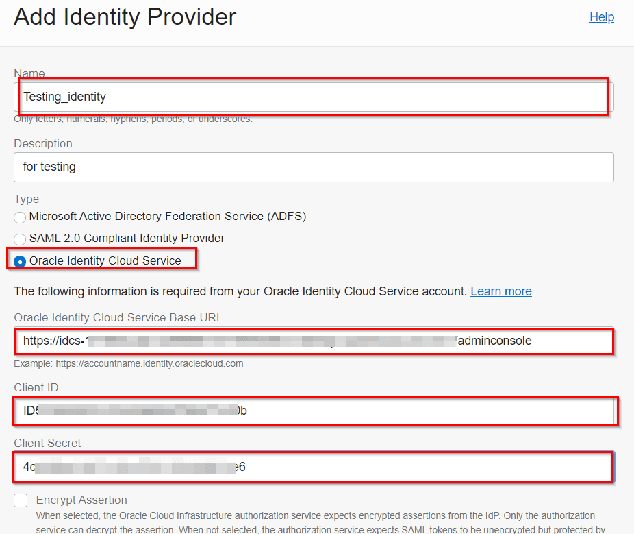 Add identity provider
