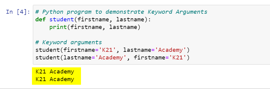 Keyword Argument
