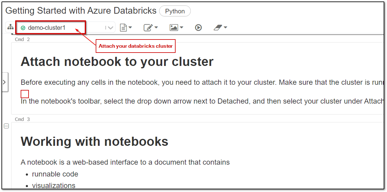 Data Preparation with Azure Databricks: Attach compute cluster