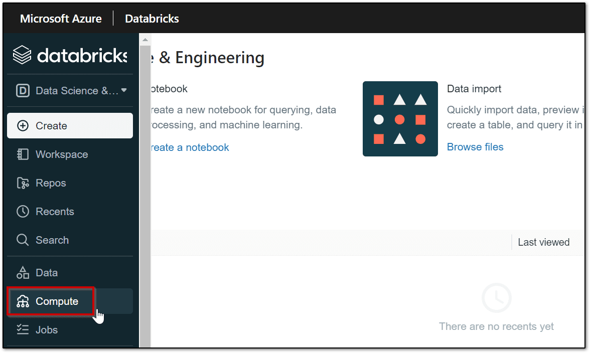Data preparation with azure databricks: create compute