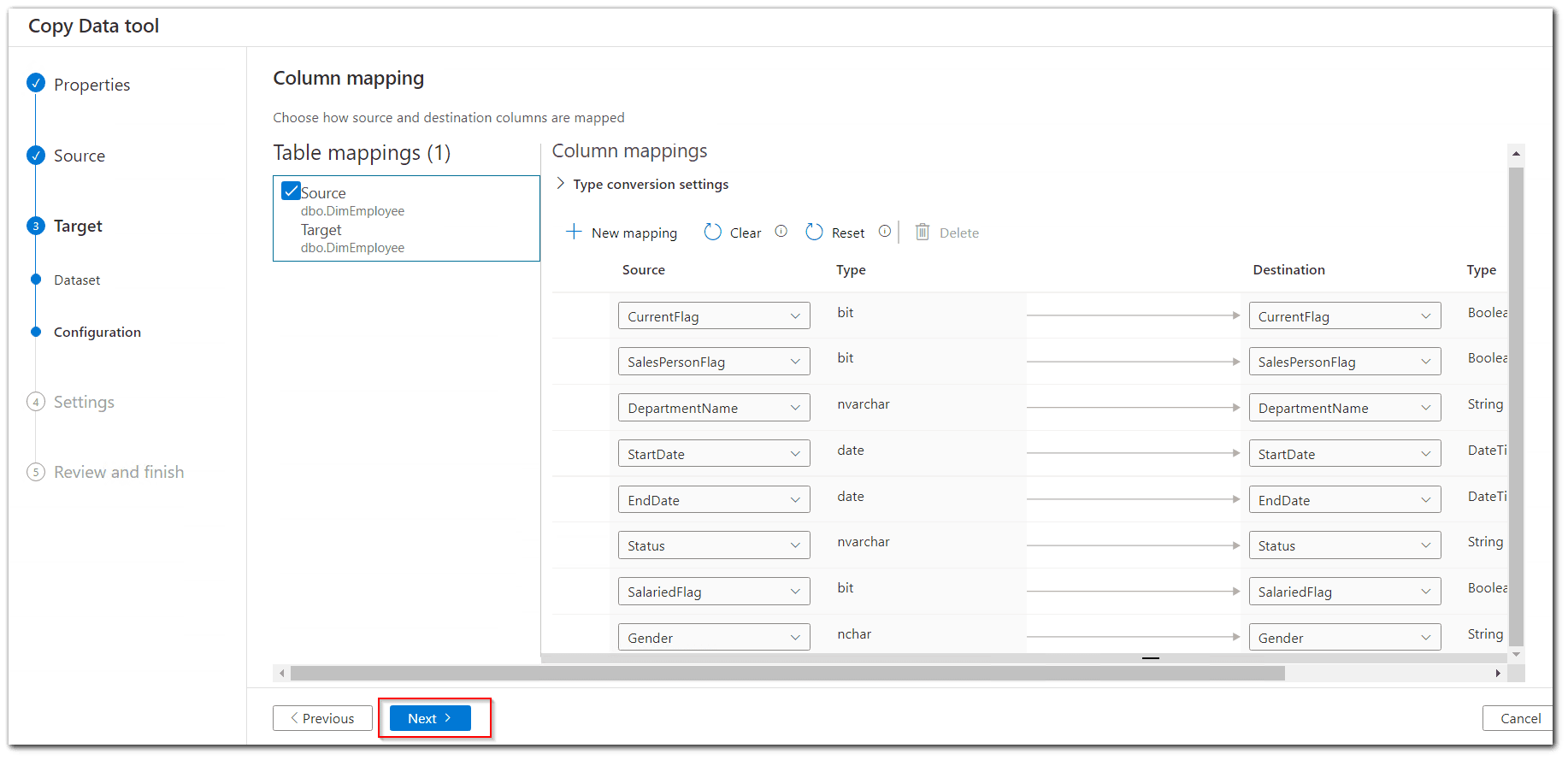 column-mappings