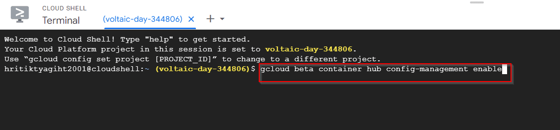 gcloud beta container hub config-management enable