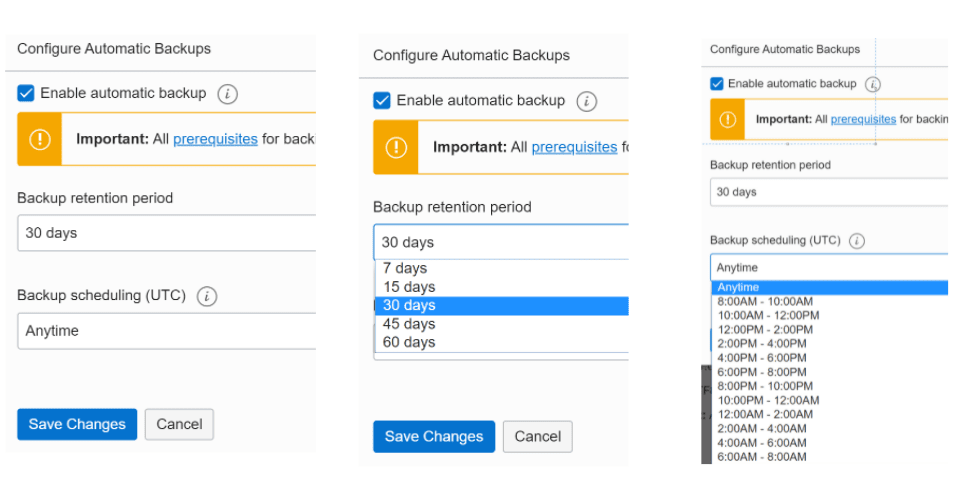 Backup & Restore Oracle Cloud