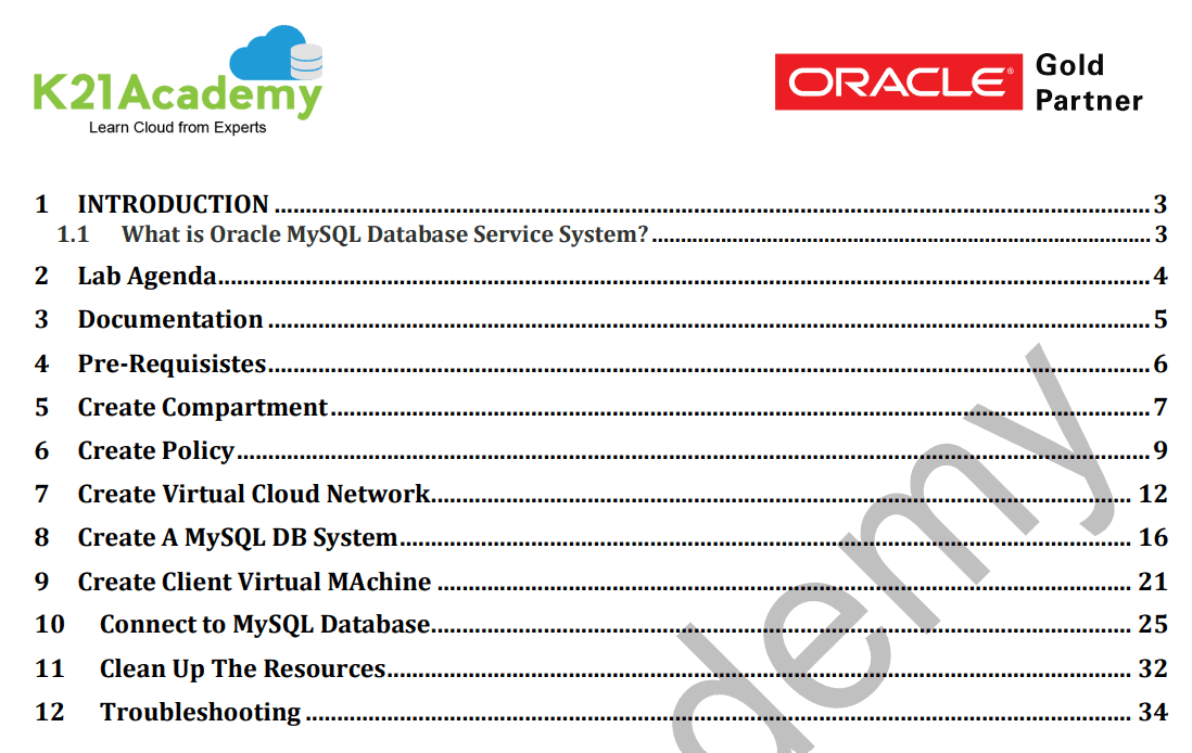 Oracle Cloud SQL database