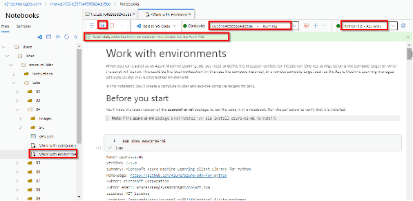Work with environments in Azure Machine Learning, Source: K21Academy
