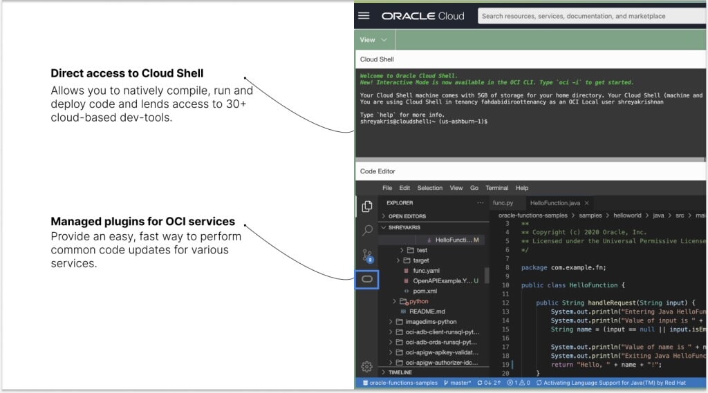 direct cloud shell access