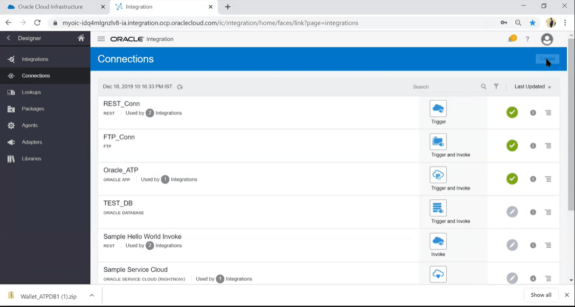 Click on Integration