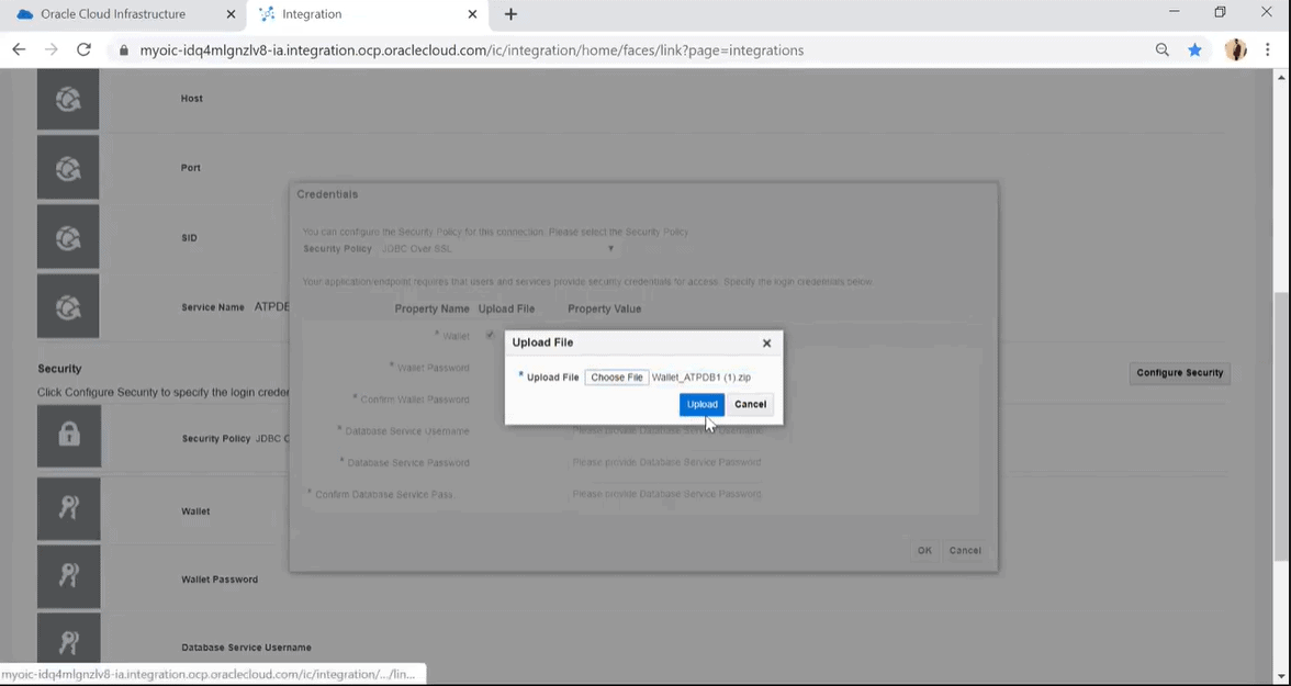 Click on Upload button