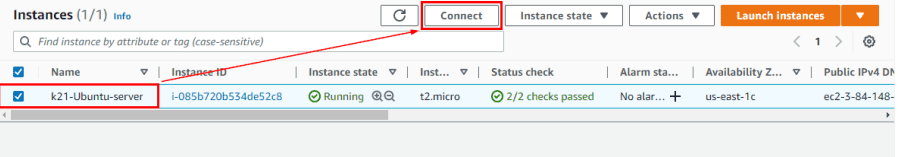 connect: How to create Ubuntu Virtual Machine in AWS