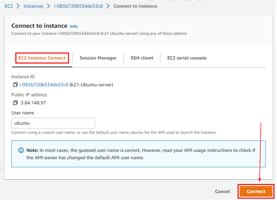ec2 direct connect: How to create Ubuntu Virtual Machine in AWS