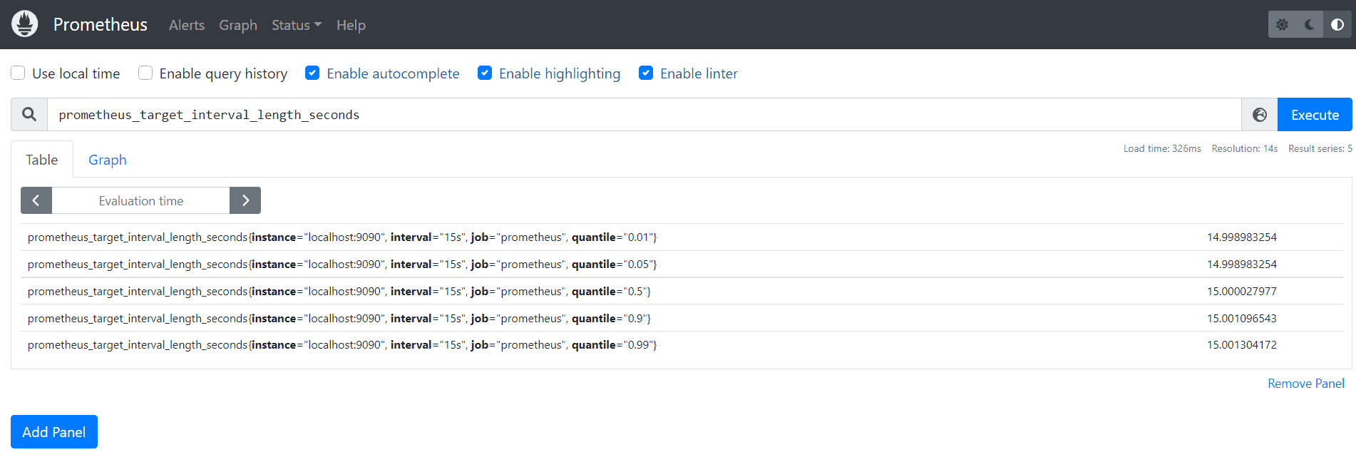 Prometheus expression browser
