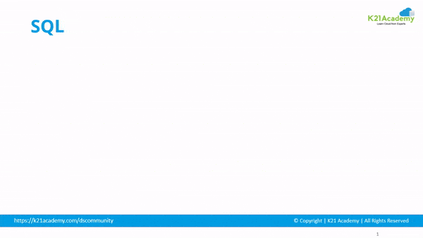 SQL - k21 academy