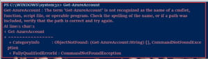 error image of Connect-AzAccount Error