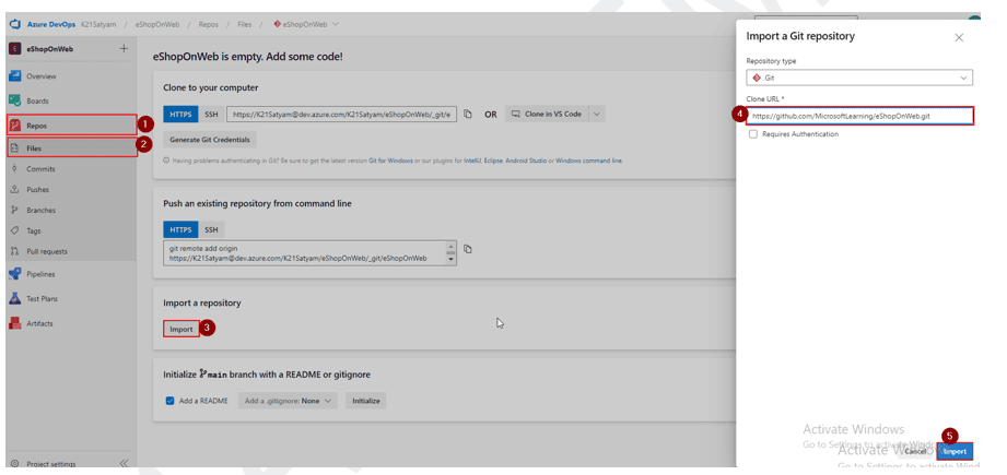 Import code in project