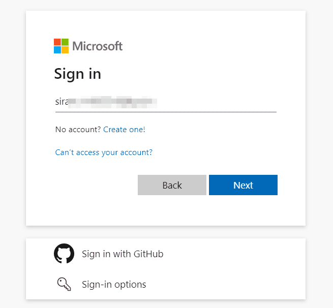 Sign in your microsoft account