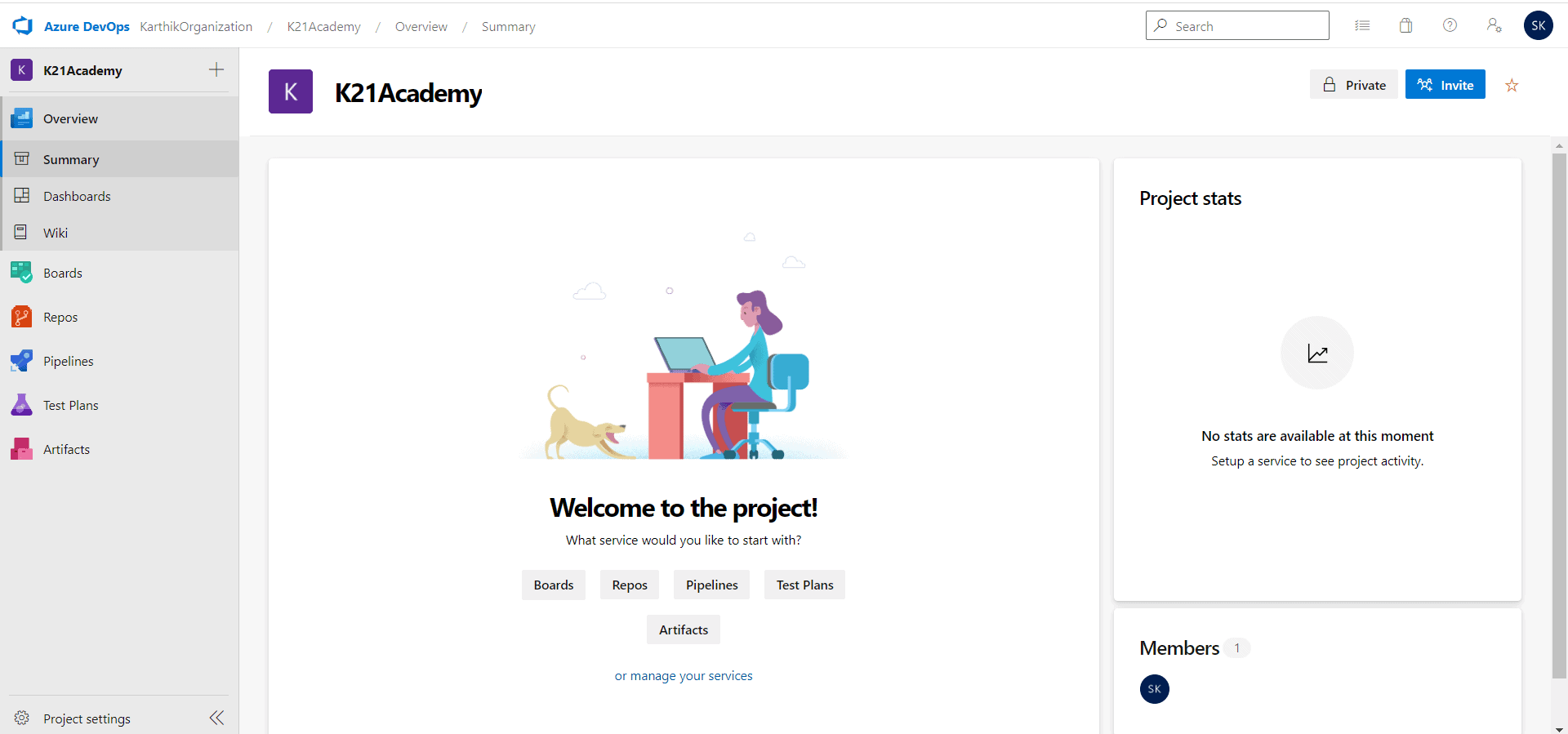 Project Created in Azure Devops