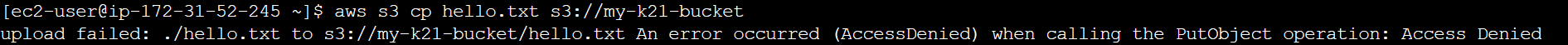 Troubleshooting AWS S3 errors in AWS CLI: accessdenied