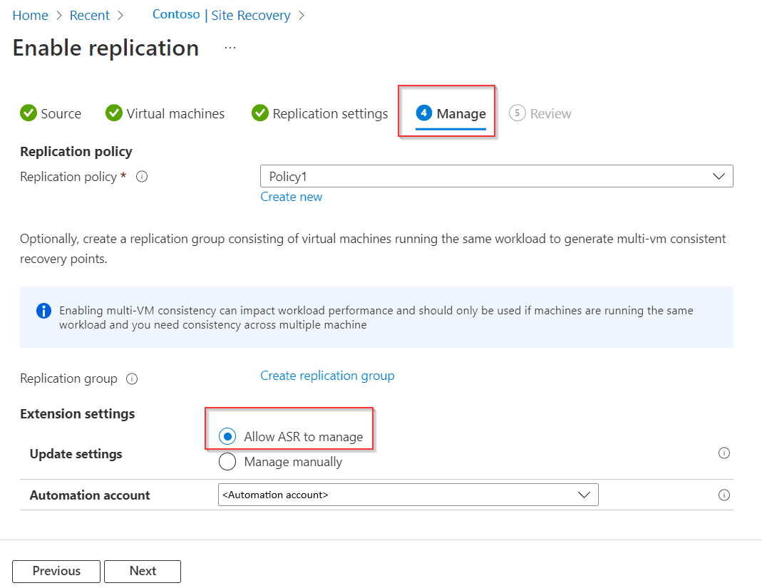 Monitor and manage the disaster recovery environment