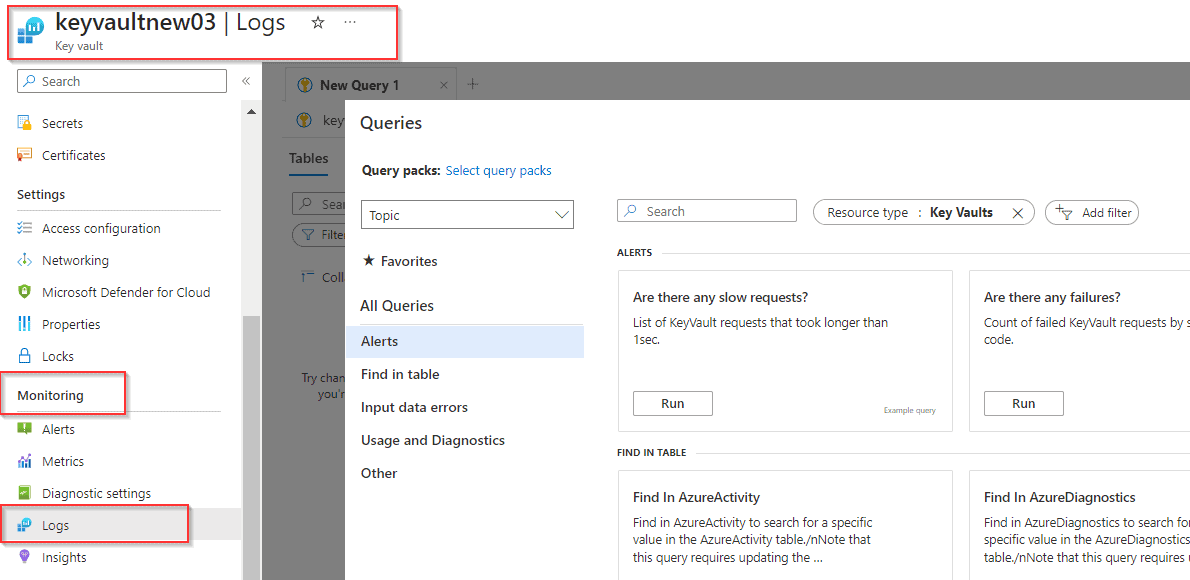 Azure Log Analytics to analyze and query logs for deeper insights into Key Vault activity