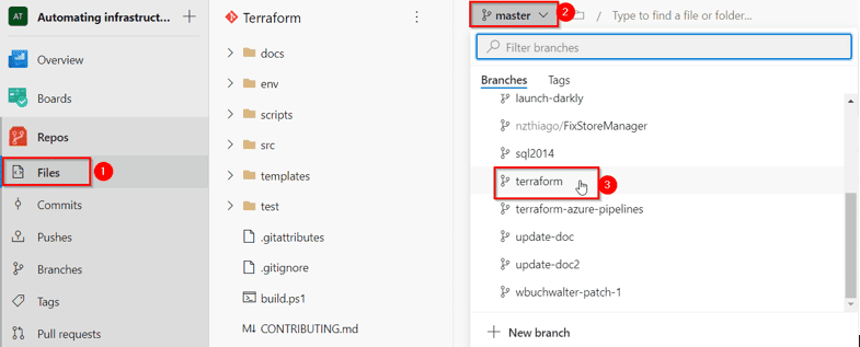 Azure Repos terraform