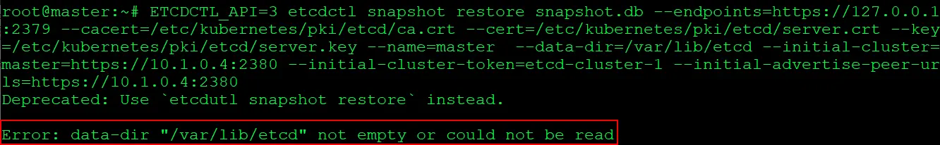 etcd restore error