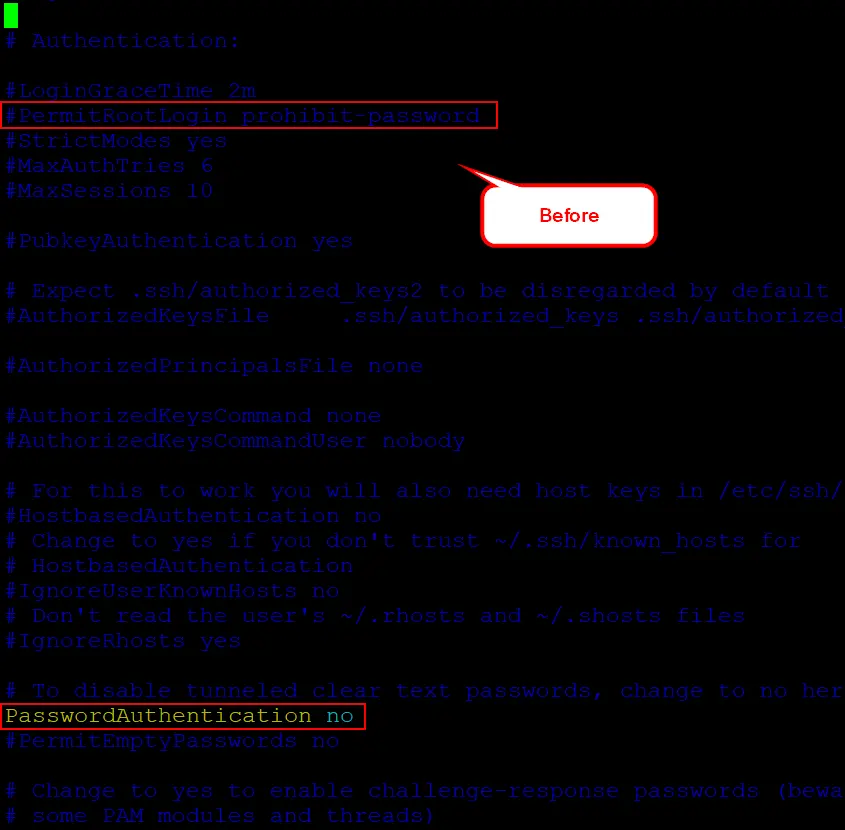 Check and Modify SSH Server Configuration file to allow root user