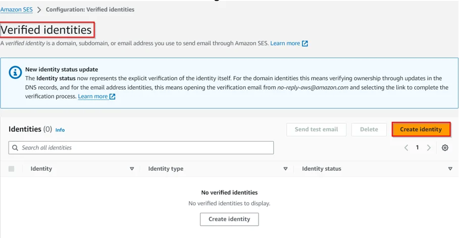 click on verfied identities