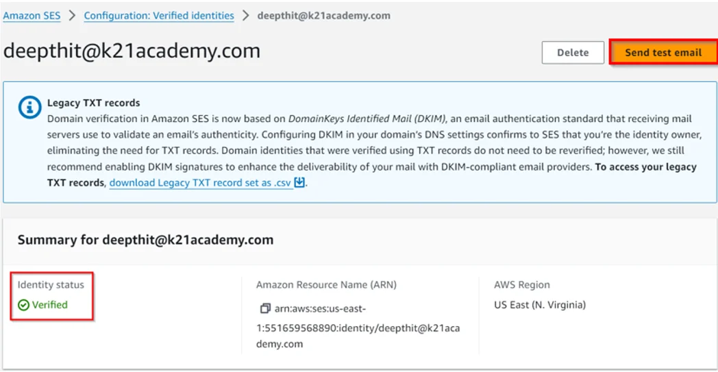 click on send this mail