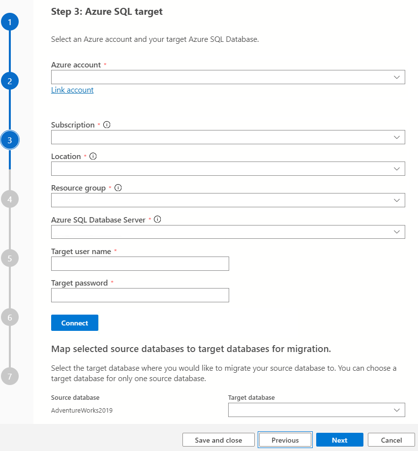 azure target account