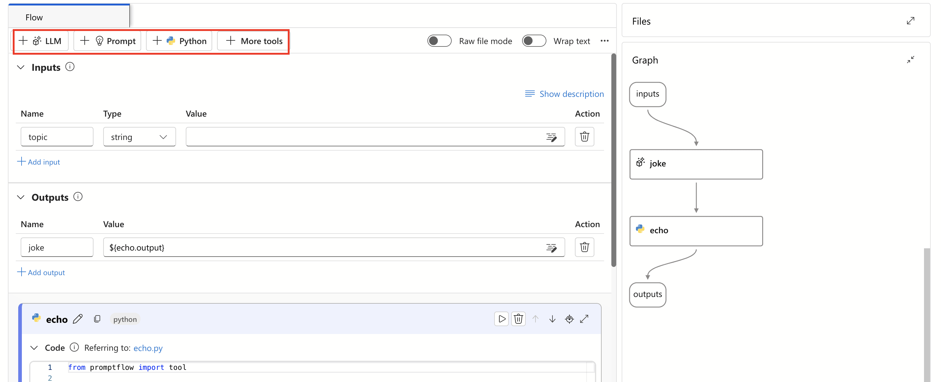 prompt flow in the Azure AI Foundry