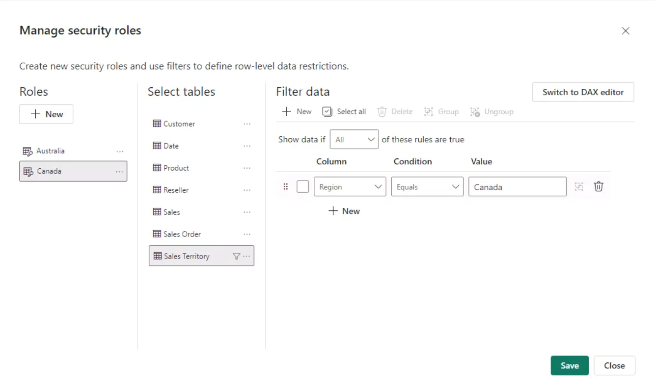 Enable Semantic Model Security