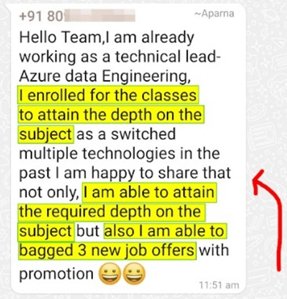 Student testimonial about value for money