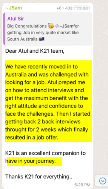 Student testimonial about boosted confidence