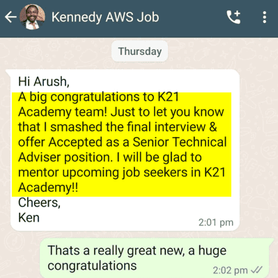 Student testimonial about structured roadmap