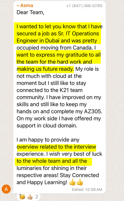 Student testimonial about supportive mentors