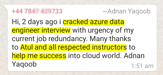 azure data testimonial