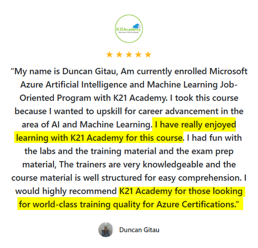 ai102 testimonial